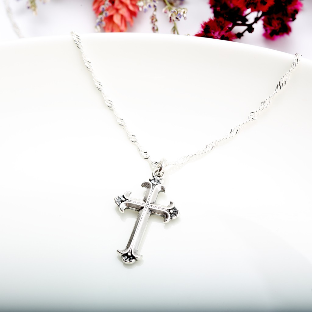 【Angel & Me】Iris Cross s925 sterling silver necklace Valentine's Day gift, , large