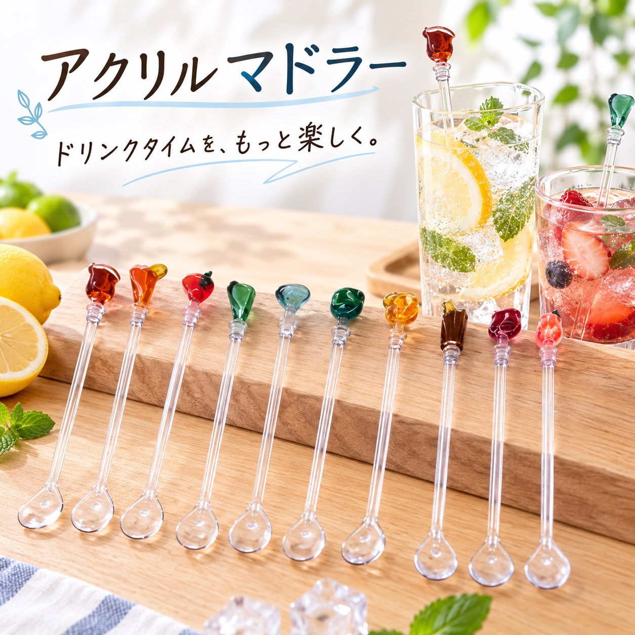 【HIYASU日安工坊】壓克力調酒棒(湯匙型)-J.P, , large