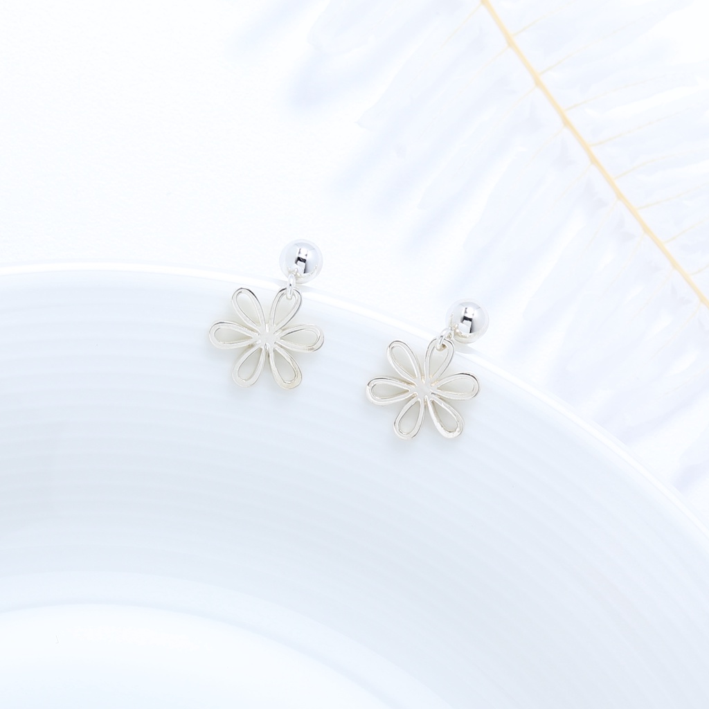 【Angel & Me】可愛 小雛菊 小花 s925 純銀 一對 耳環 耳夾 禮物, , large
