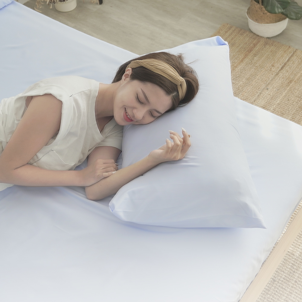 [Yang Qi] Adorar "Fresh Blue" breathable waterproof and anti-stumbling cleaning pillowcase (2 pieces/set), , large