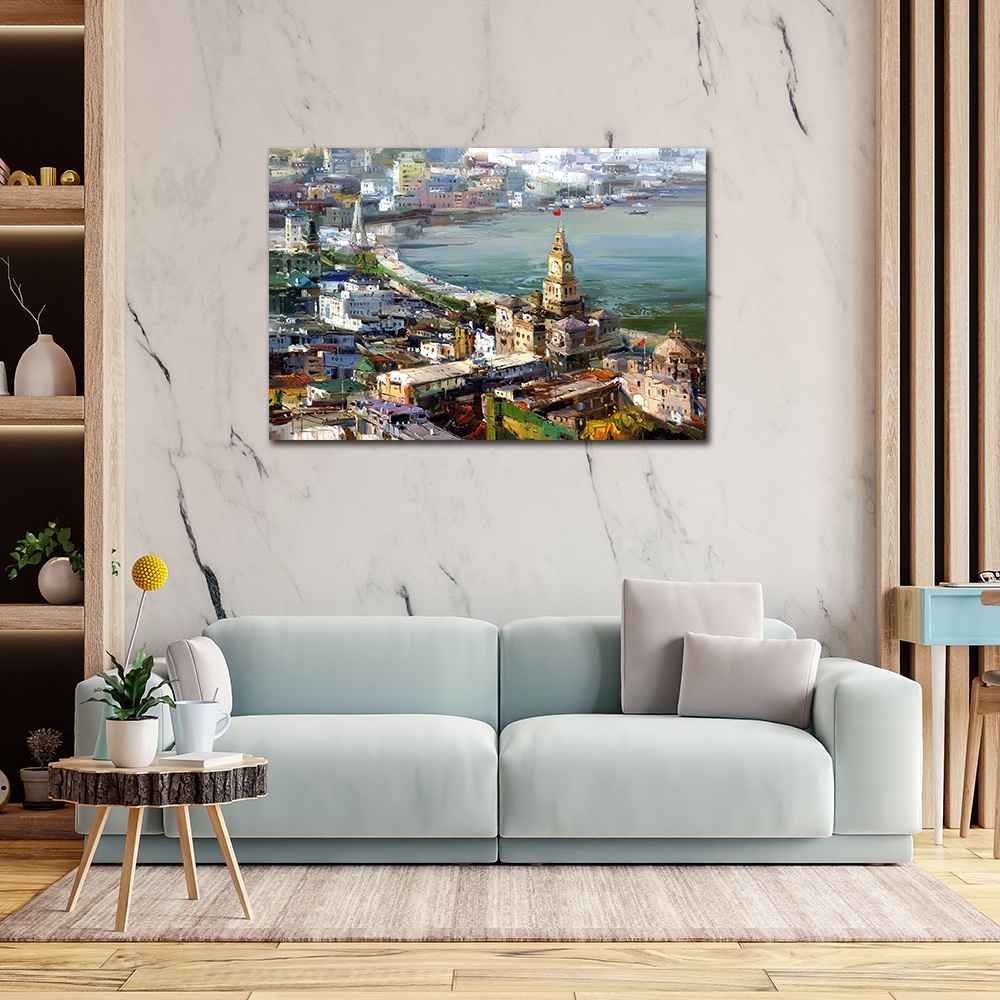 【御畫房】城市印象 國家一級畫師手繪油畫60&times;90cm(VF-17), , large