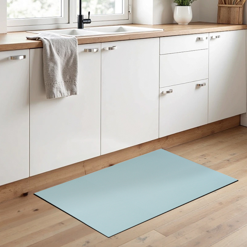 【Monster】 QQ Extra-Thick Oil-Resistant & Anti-Stain Kitchen Mat (80x50cm) &ndash; Misty Blue, , large