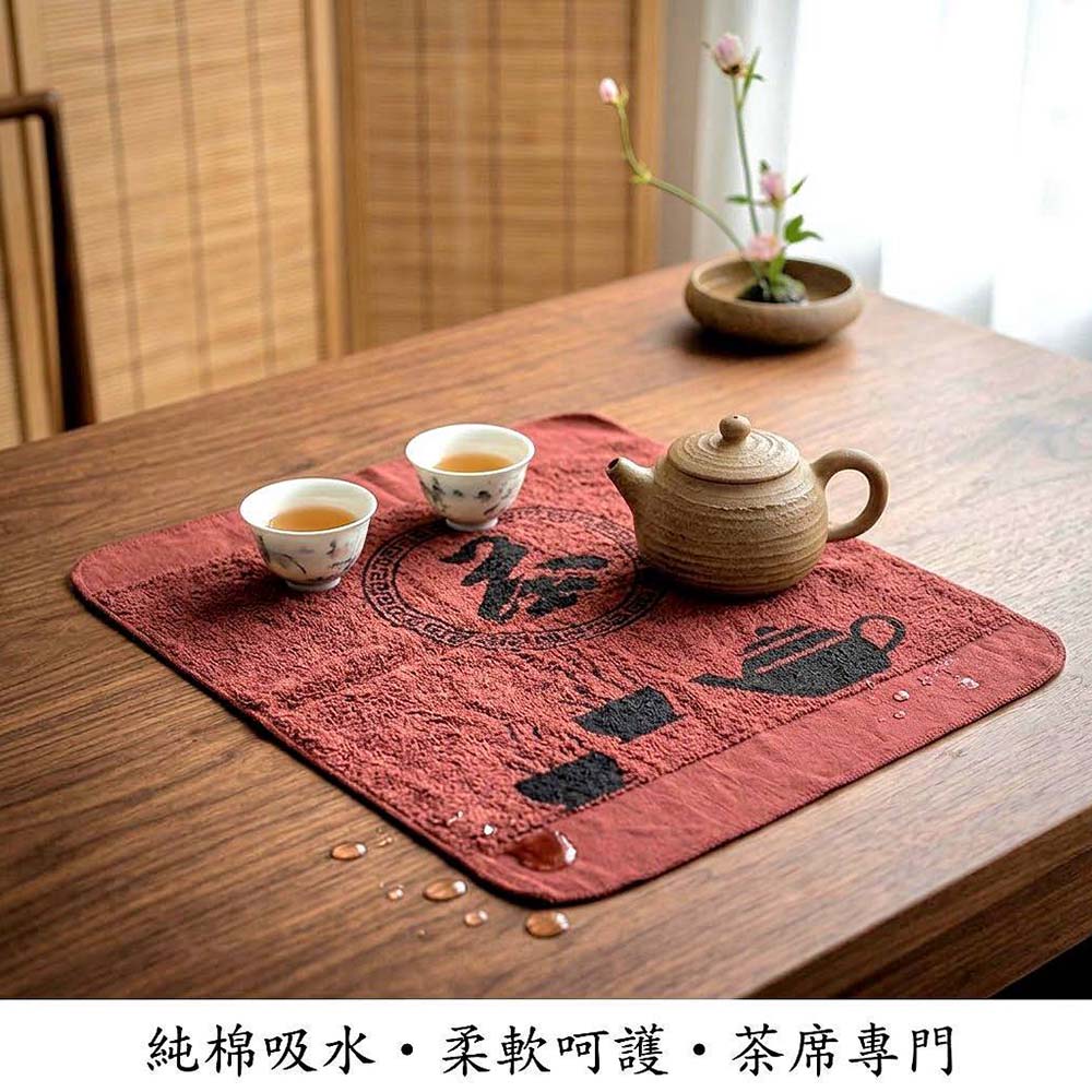 [凱美棉業] 12條組 MIT台灣製 100%純棉經典印花茶巾 32&times;38cm (泡茶專用/超強吸水/不落絮) 茶席方巾 養壺抹布, , large