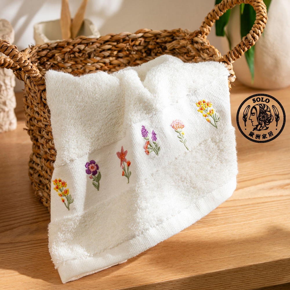【SOLO歐洲家居】LCW Home 50x80cm 小花園刺繡純棉毛巾 100%純棉 超吸水, , large