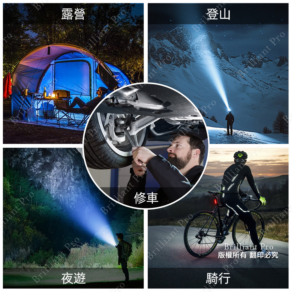 Utility Brand Charging Flashlight PR-A70W01 Five-stage light source mode: Strong Light/Medium Light/Low Light/Flash/S, , large