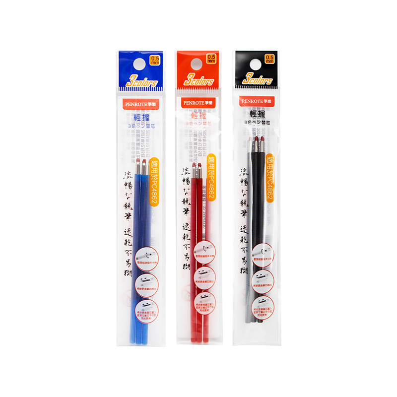 【PENROTE 筆樂】輕握3色中性筆筆芯-12入 3款, , large