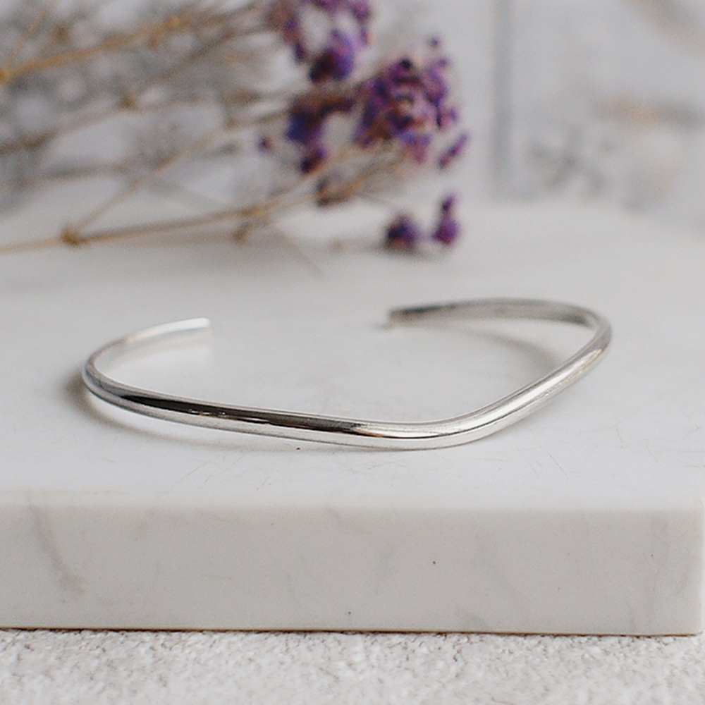 Romance Sterling Silver Bangle, , large