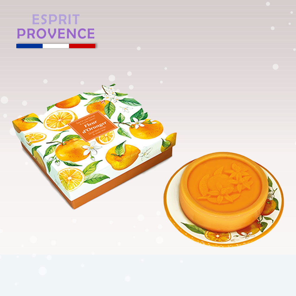 〔本野有限公司〕法國ESPRIT PROVENCE橙花香皂禮盒組(附陶盤)香皂100g  -1入組, , large