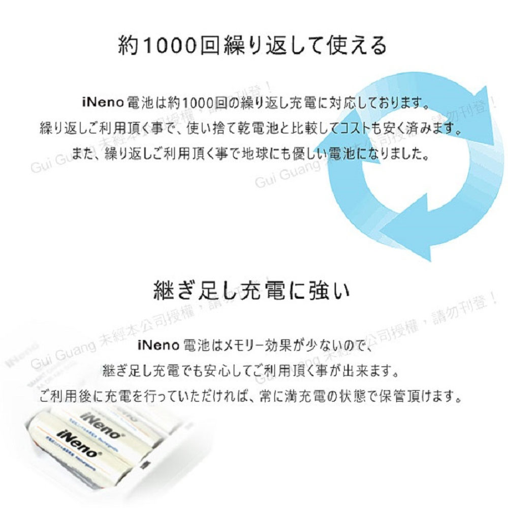【日本iNeno】艾耐諾 低自放 鎳氫充電電池 1200mAh 4號/AAA 4入, , large