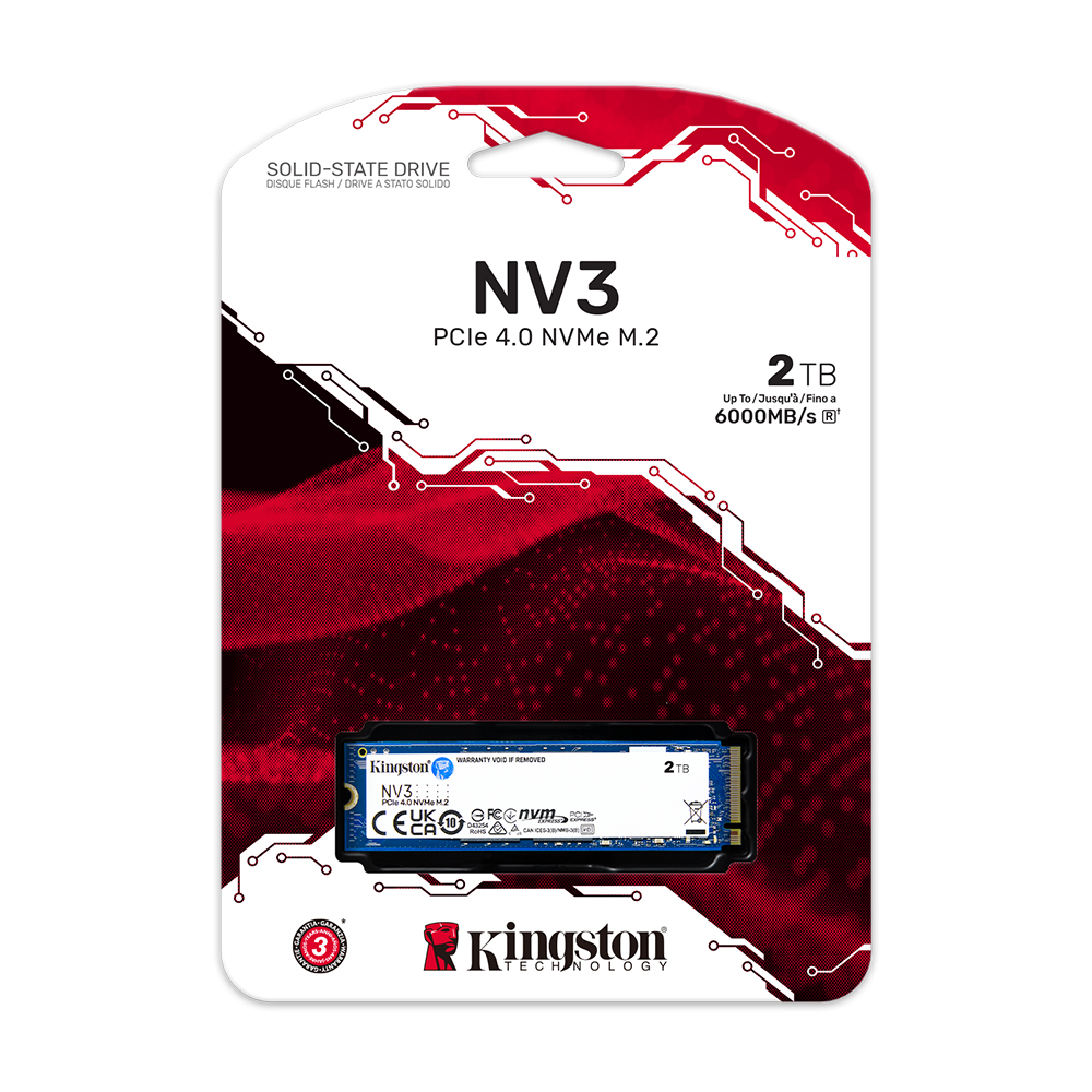【Kingston】金士頓 2TB NV3 PCIe 4.0 NVMe SSD 固態硬碟 代理商公司貨, , large