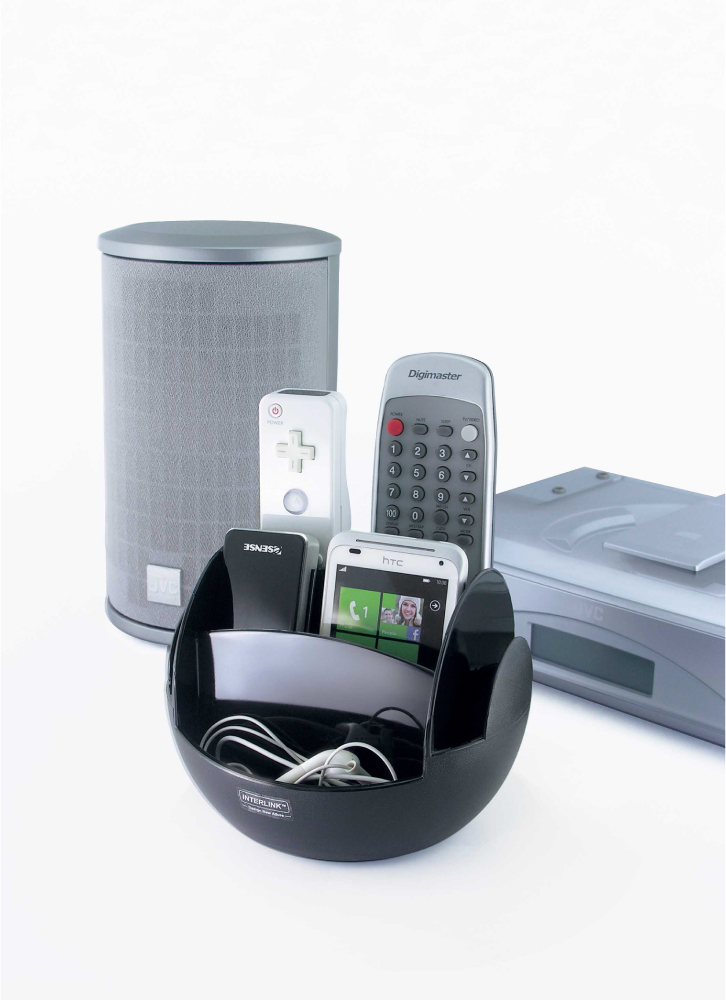 【O-Life】Rotating remote control storage box - transparent white, , large
