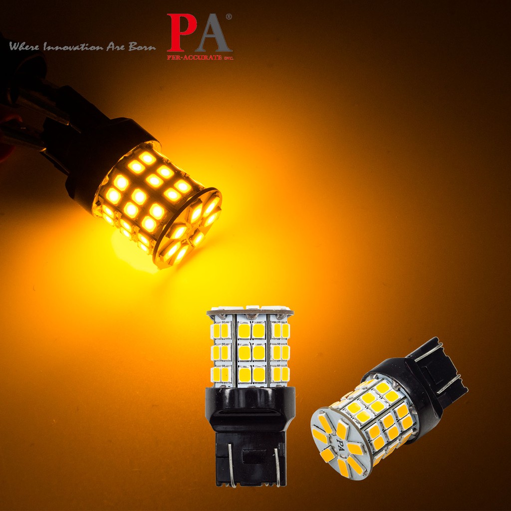 【PA LED】T20 7443 7440 49晶 5630 2835 SMD LED 橘光 黃光 方向燈 角燈 小燈, , large