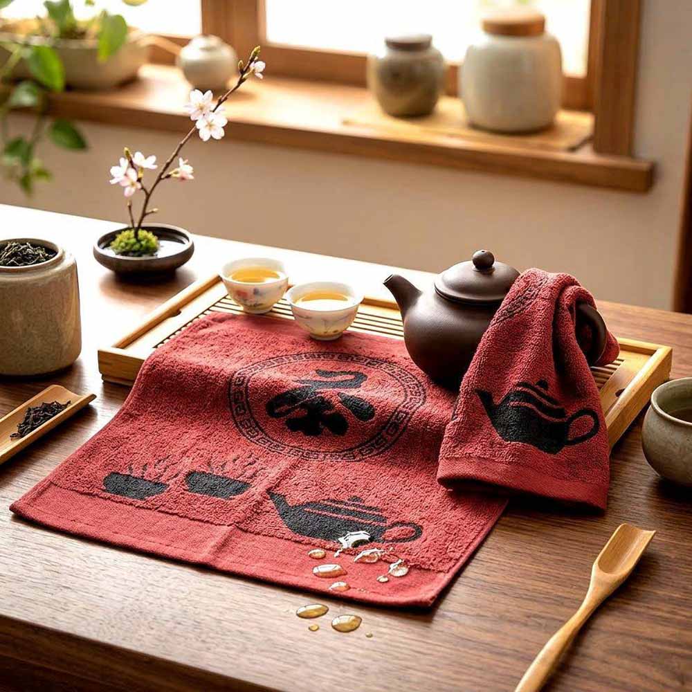 [凱美棉業] MIT台灣製 100%純棉經典印花茶巾 32&times;38cm (泡茶專用/超強吸水/不落絮) 茶席方巾 養壺抹布, , large
