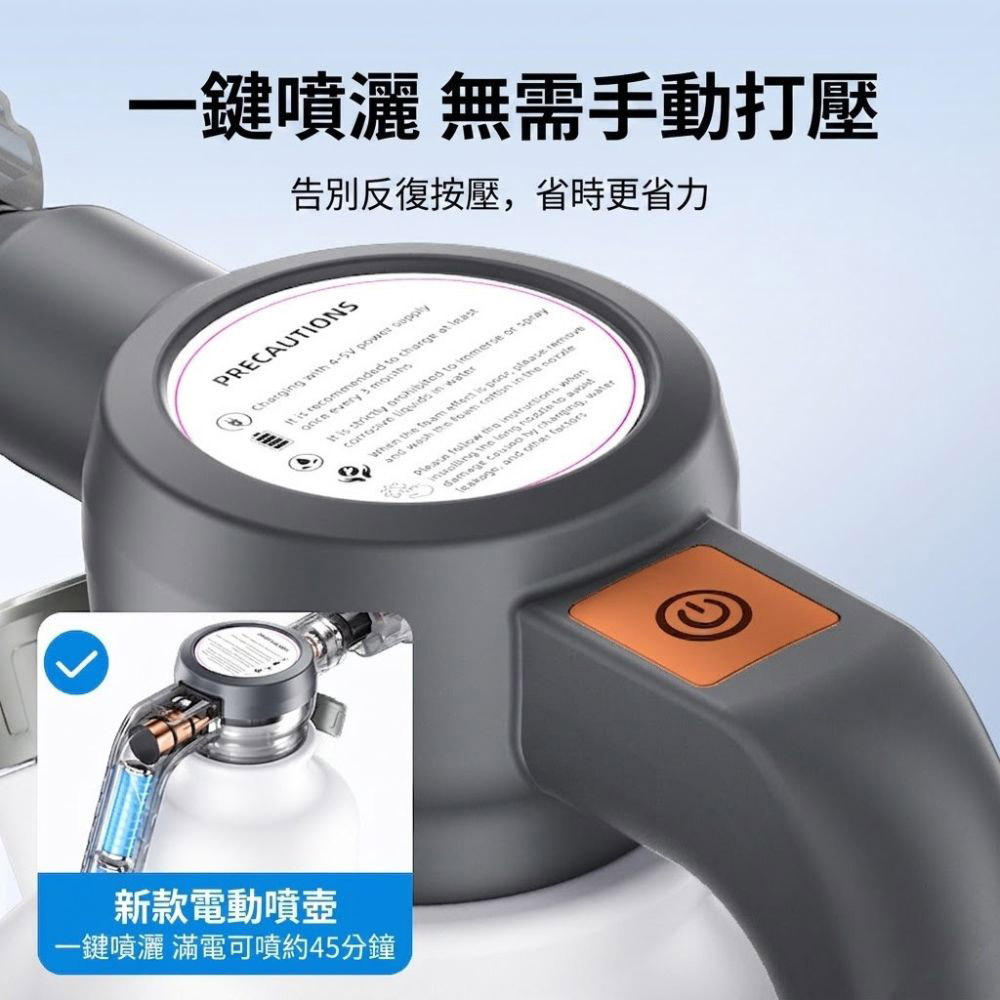 Electric Foam Sprayer 2L Upgrade Version - Includes Charging Cable and Atomizing Nozzle - White, , large