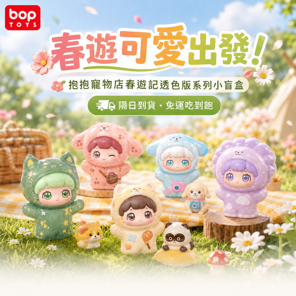 【BOPTOYS】抱抱寵物店春遊記透色版系列小盲盒 (整套中盒), , large