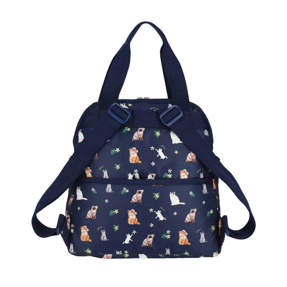 Lesportsac Double Trouble Backpack 手提兩用後背包 媽媽包 送禮 禮物 推薦 女包(熱帶度假貓咪)L261-2442PB-HF95, , large
