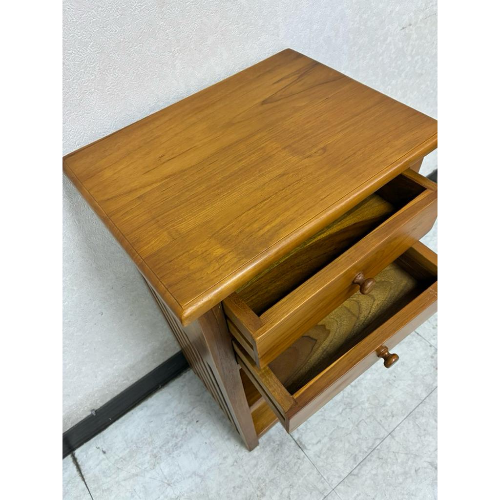 實木櫃，柚木櫃，2抽小櫃，花台，電話桌，風水台 40*30*76公分, , large