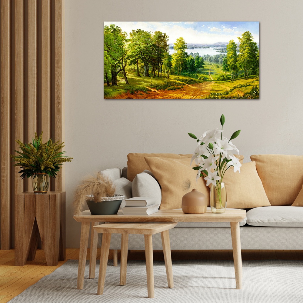 【御畫房】千里碧玉 國家一級畫師手繪油畫60&times;120cm(VF-123), , large
