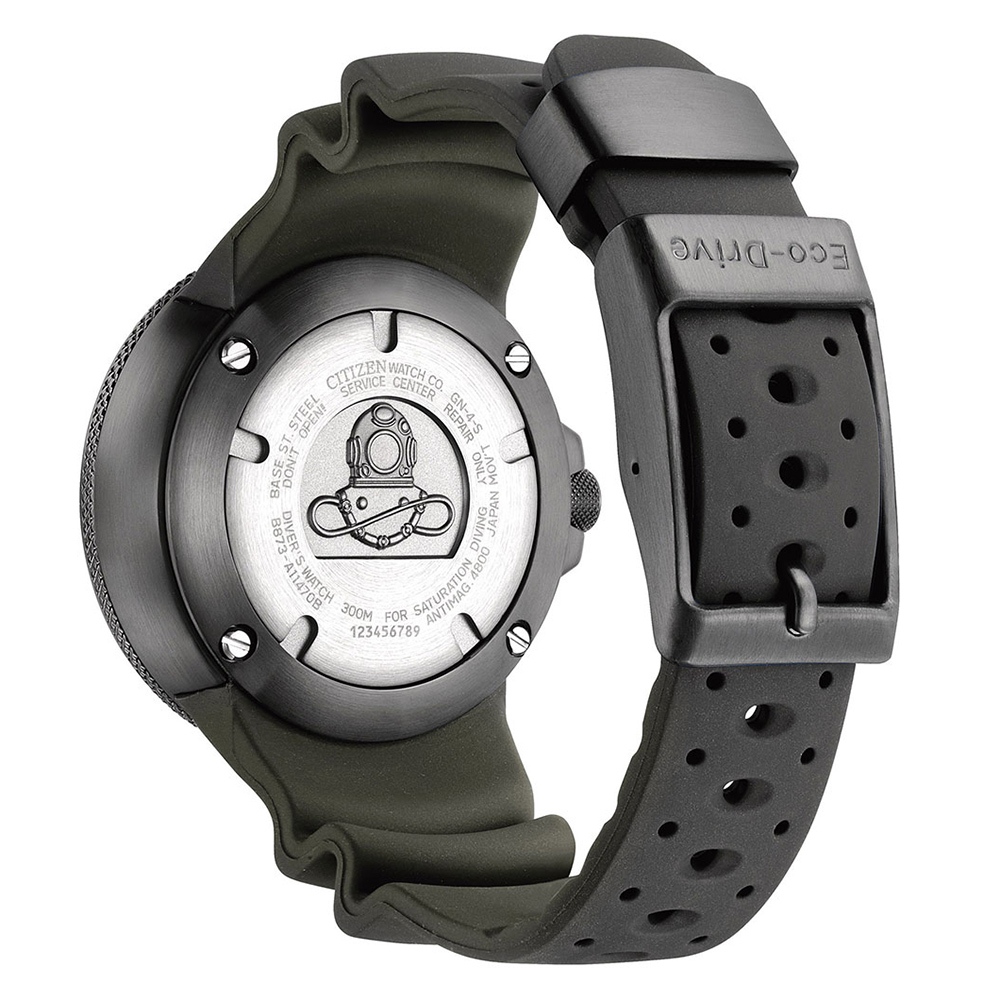 CITIZEN 星辰 PROMASTER 限量 光動能300米潛水手錶 送禮-黑x夜光 BJ8055-04X, , large