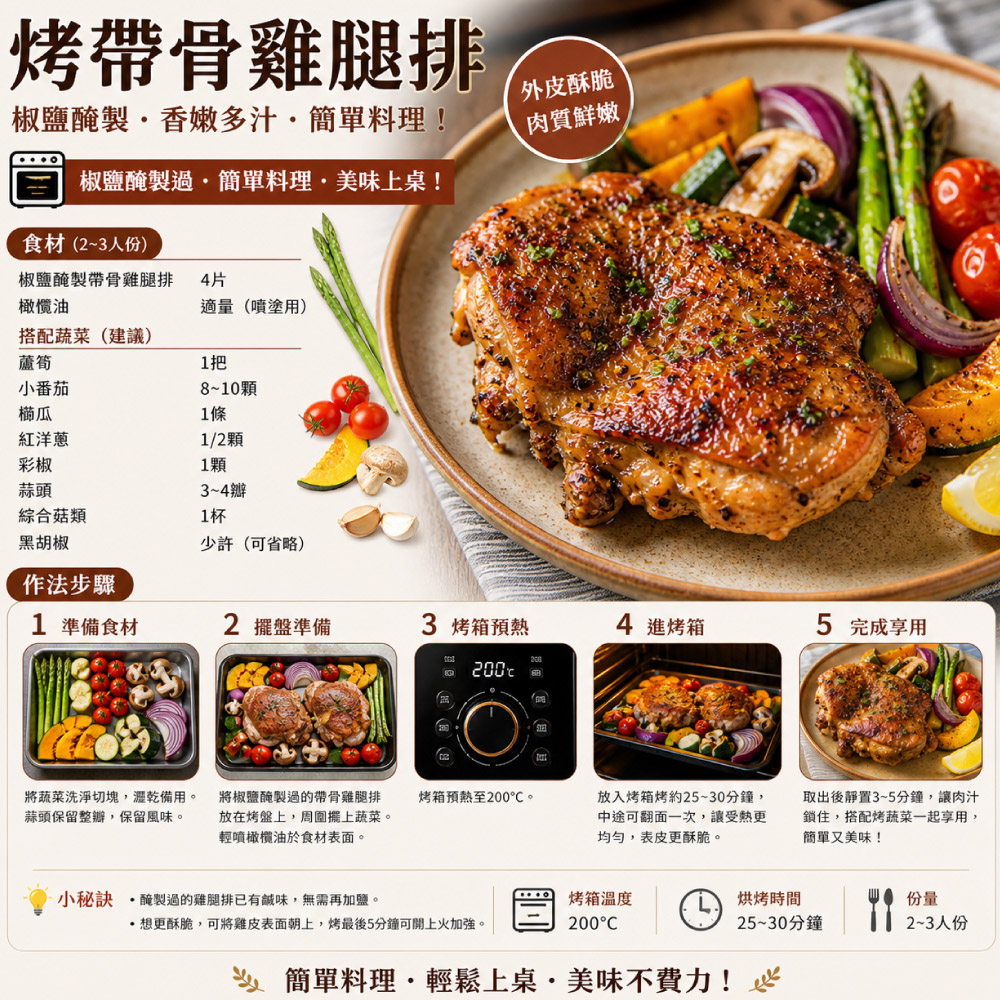 赤豪家庭私廚 生醃椒鹽帶骨雞腿排1包(600g&plusmn;10%/包/約4片)-任選, , large