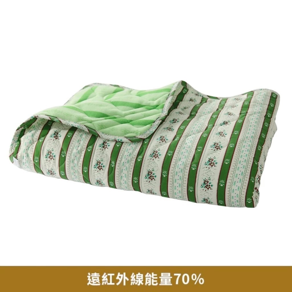 【卓瑩光波】奈米遠紅外線 果綠條紋毯被｜四季通用款 5&times;6.2呎, , large