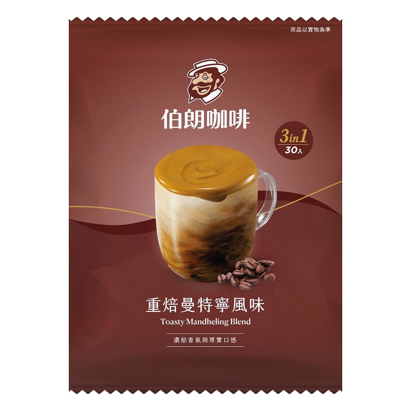 伯朗咖啡-重焙曼特寧風味三合一 16g x30, , large