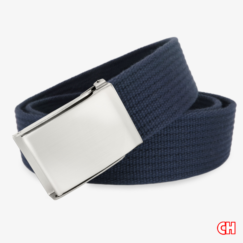 【CH-BELT 銓丞皮帶】百搭方頭造型 素色織帶 休閒中性腰帶(藍), , large