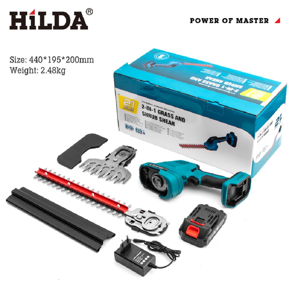 【HILDA】希爾達電動工具 21V 雙電 充電式 鋰電籬笆剪 HL21-HS2, , large