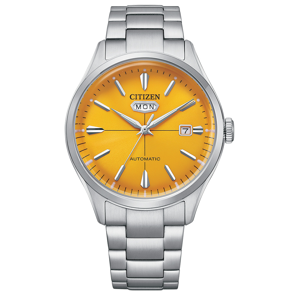 CITIZEN 星辰 朝日C7機械錶-黃 NH8391-51Z, , large
