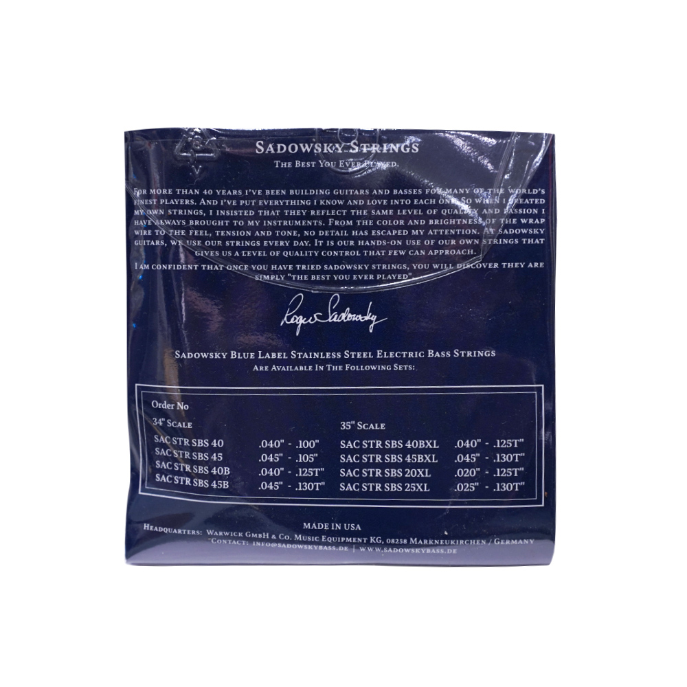 Sadowsky SBS 45B 045-130T 不鏽鋼 五弦貝斯弦, , large