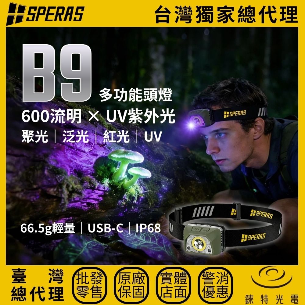 【錸特光電】SPERAS B9 多功能頭燈, , large