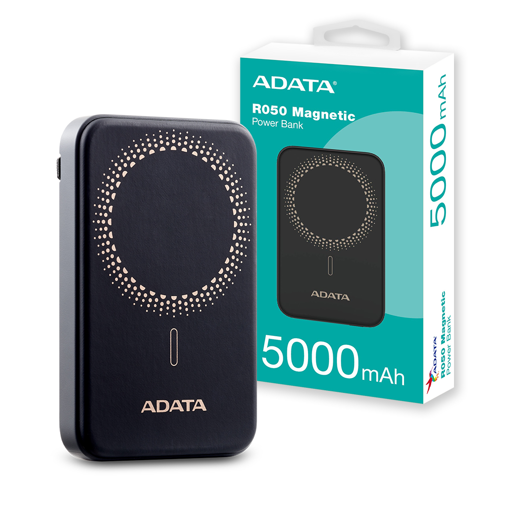 【ADATA 威剛】R050 5000mAh 磁吸式 PD/QC 20W 高效 快充 行動電源, , large