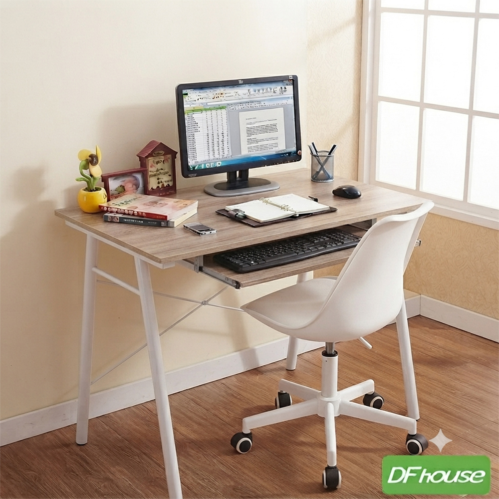 《DFhouse》羅浮宮A字附鍵盤電腦桌-2色, , large