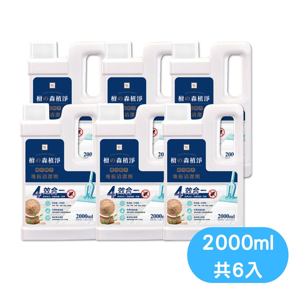 Amber Sandalwood Antibacterial Floor Cleaner - 2000ml x 6, , large