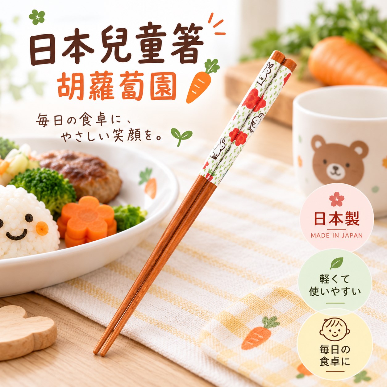 【HIYASU日安工坊】日本兒童箸-胡蘿蔔園, , large