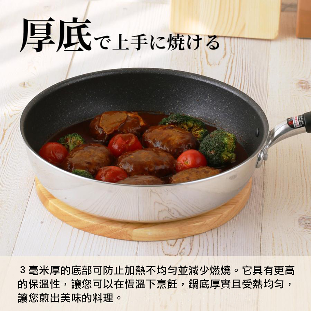 【hokua】Japanese IH Non-stick Frying pan 20cm with glass lid, , large