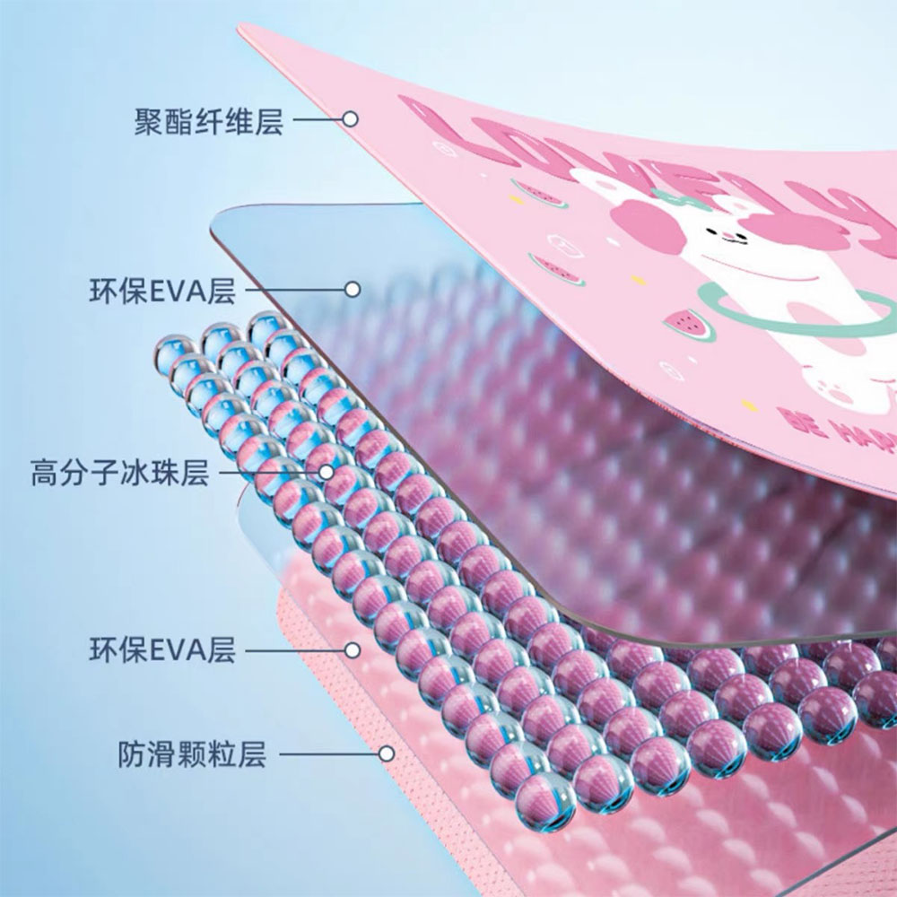 【HABABY環安家居】夏日黑科技冰墊 可攜式久坐透氣涼墊 卡通凝膠冰珠辦公椅汽車坐墊（免注水凝膠冰墊，學生課椅冰坐墊開車降溫，）, , large