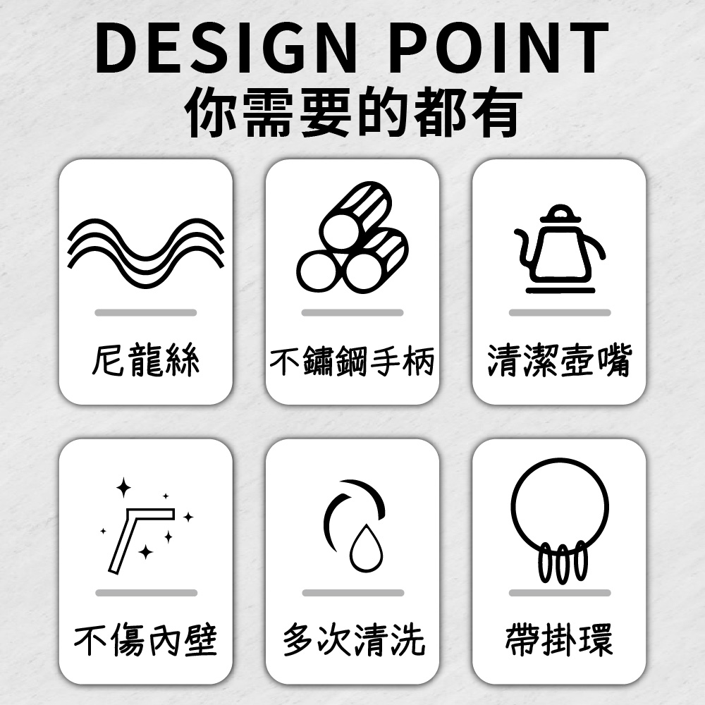 三入壺嘴刷 吸管清潔刷 清潔刷 不鏽鋼吸管刷 吸管刷 刷子 縫隙刷 杯蓋刷 長柄杯刷【Ho覓好物】壺嘴刷 HM107, , large