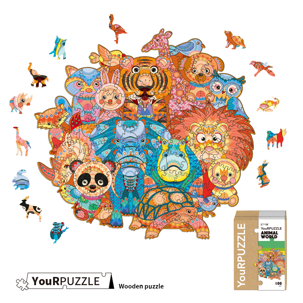  [Brick Republic]YouRPUZZLE Taiwan Stock &ndash; Animal World Puzzle (Certified Wooden Animal Puzzle), , large