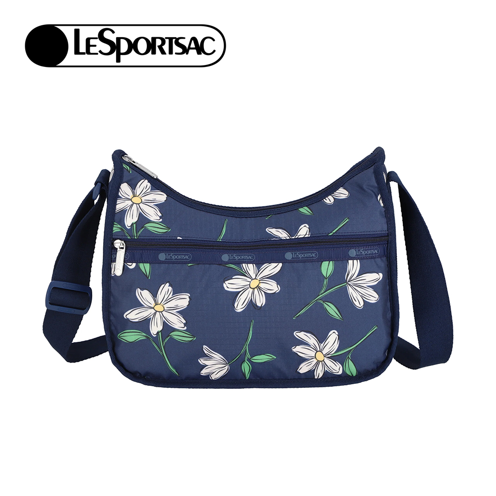 Lesportsac Classic Hobo 經典斜背包 側背包 旅用通勤包 送禮 禮物 推薦 女包(海軍藍花卉), , large