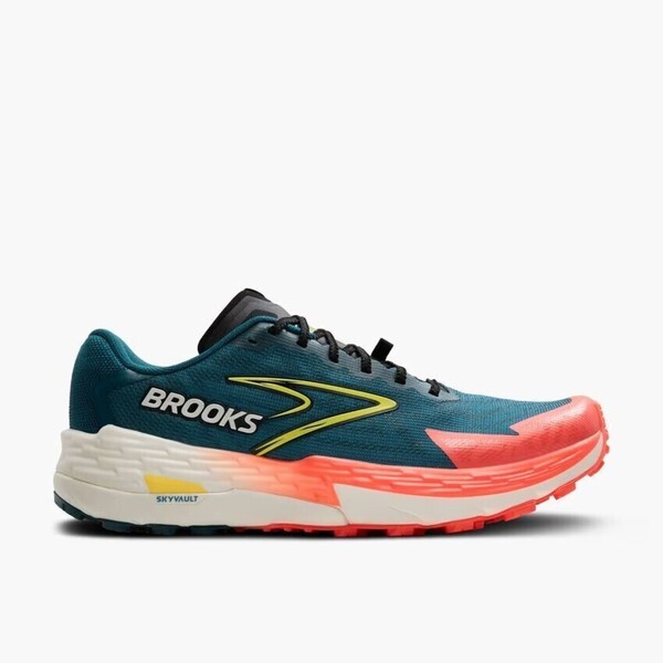 Brooks Catamount 4 男 慢跑鞋 越野 彈力 支撐 緩震 藍綠 橘 [1104411D407], , large
