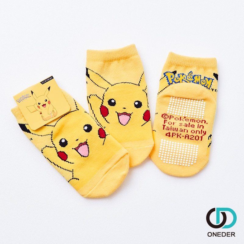 精靈寶可夢皮卡丘幼童直版襪 Pok&eacute;mon幼童止滑襪 台灣製幼童短襪 PK-A201【ONEDER旺達】, , large