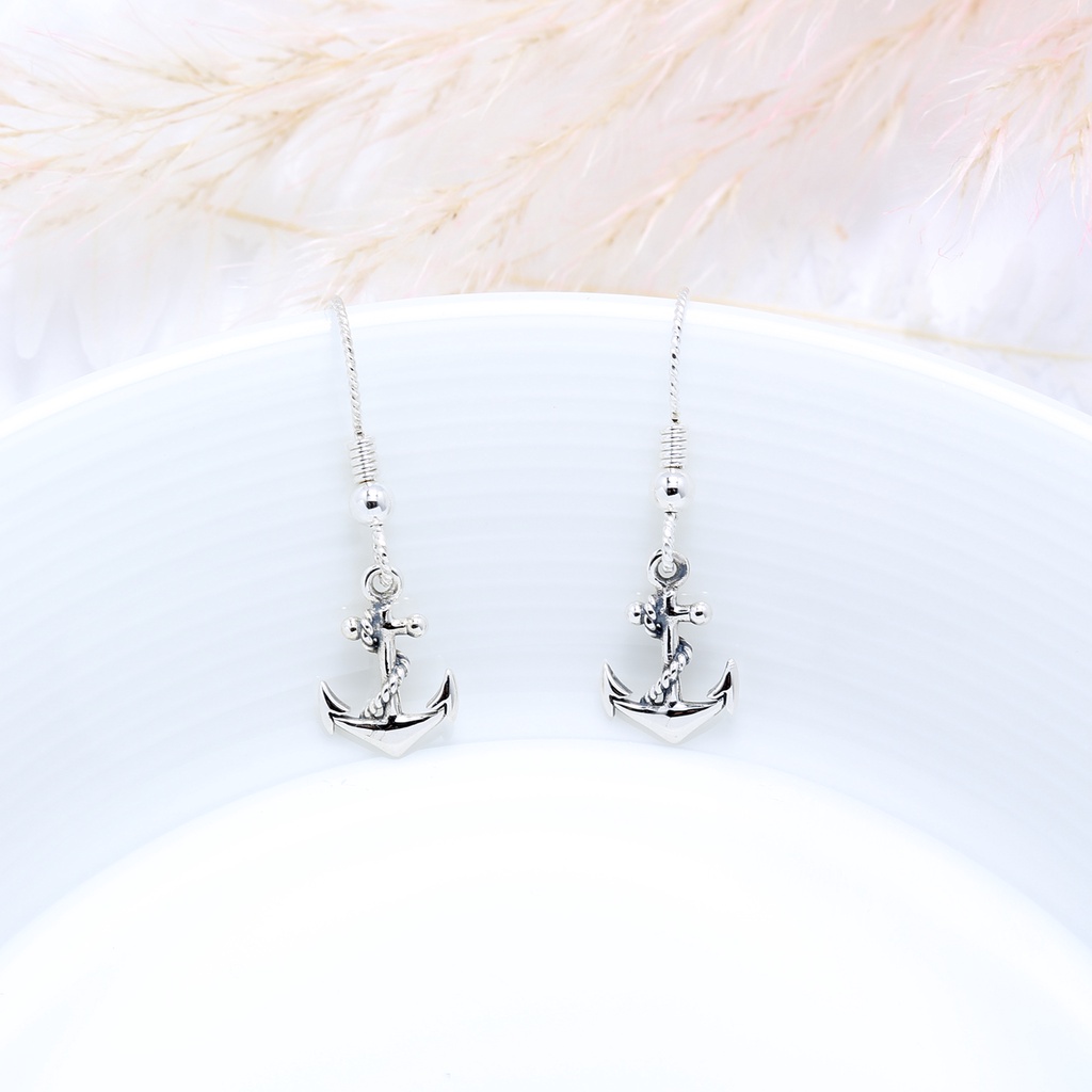 【Angel & Me】Anchor Rope s925 sterling silver earrings (changeable ear clips), , large