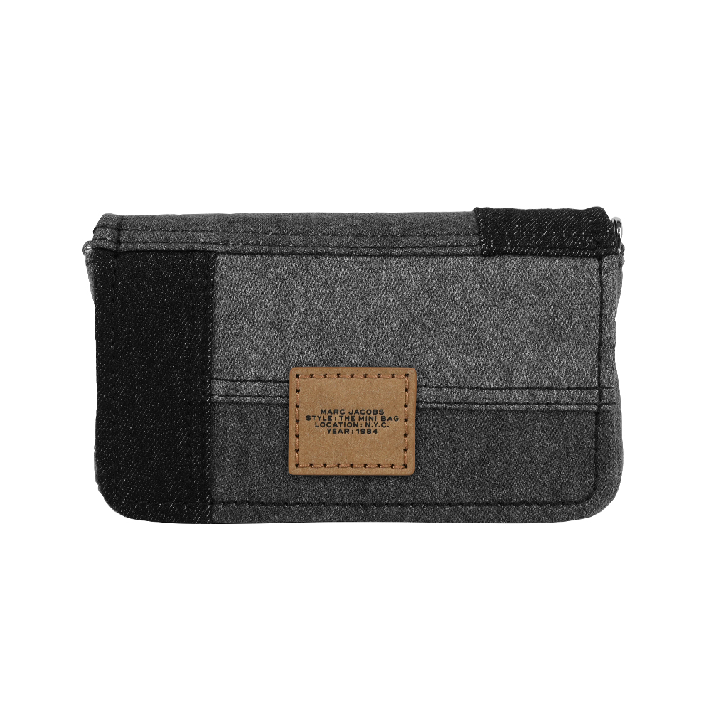 MARC  JACOBS The Denim 棉質牛仔迷你翻蓋包(黑色), , large