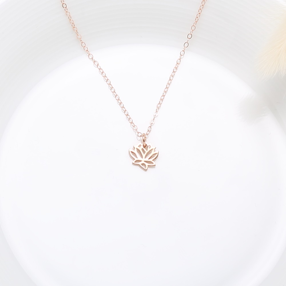【Angel & Me】愛 蓮花 s925 純銀 厚鍍 18k 玫瑰金 項鍊 生日禮, , large