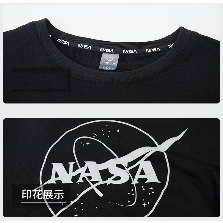 TECTOPxNASA 圓領長袖大學T恤AHB612721(原版授權 經典設計 百搭好穿), , large