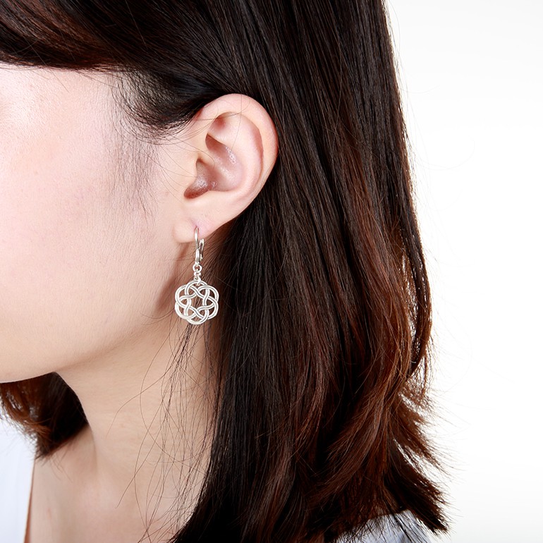 【Angel & Me】Dreamcatcher celtic net s925 sterling silver earrings birthday gift, , large