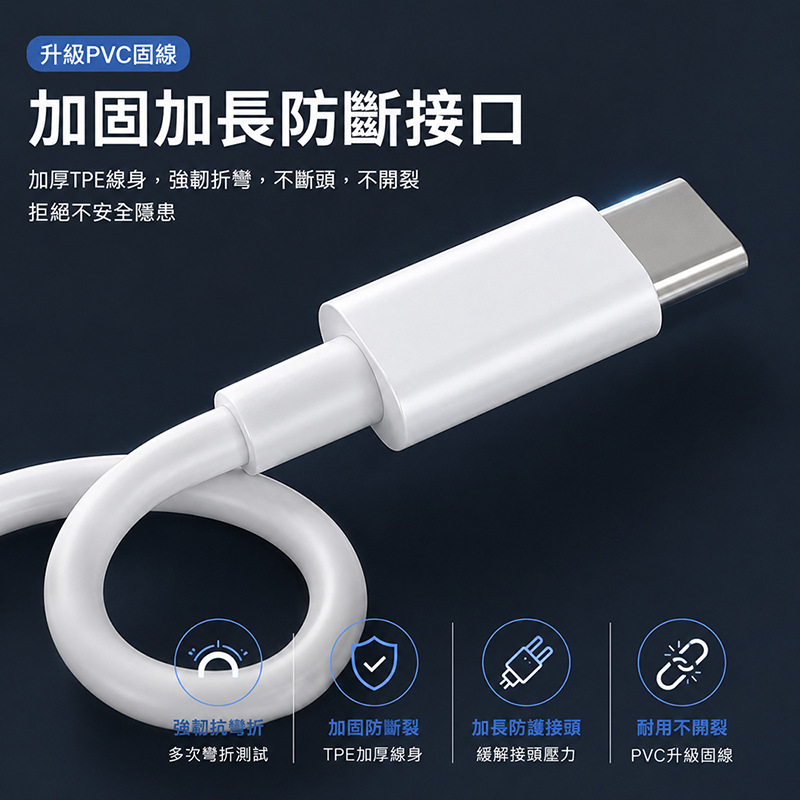 [翊承國際]【免運 + 贈品】PD 100W閃充數據線 【TYPE-C to TYPE-C】, , large