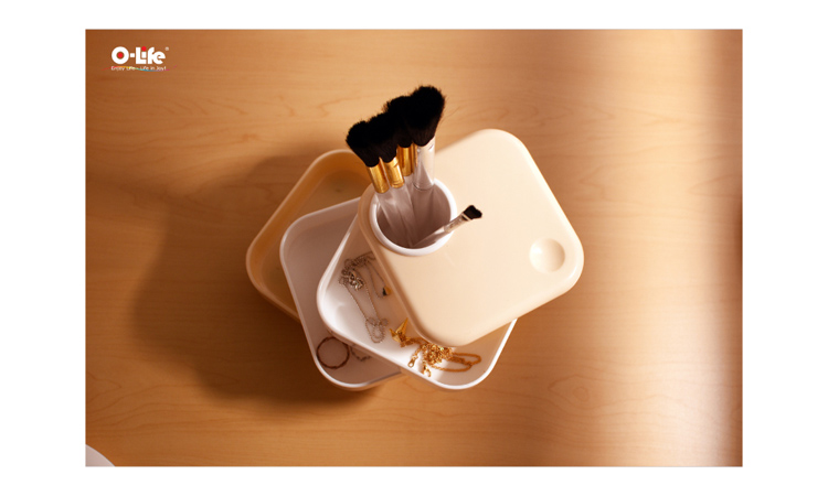 【O-Life】Screw-open storage box - black and white, , large