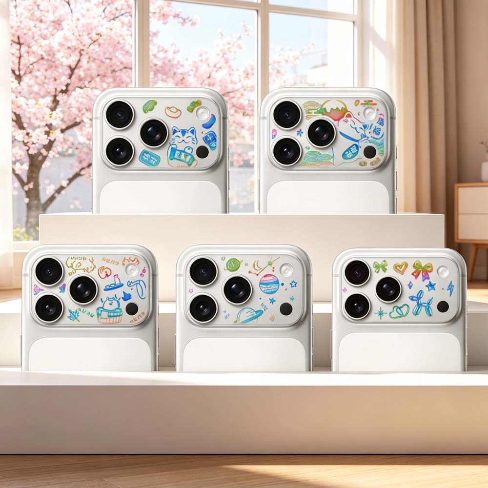 【山水之寶】iCCUPY iPhone17Pro/17ProMax彩繪鏡頭底座貼 極光晶雕系列霧面鏡頭底座膜（不含鏡頭貼）附擦拭布＋刮板, , large